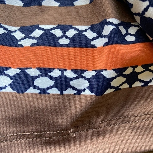 J. McLaughlin Catalina Cloth Dress Tie Waist Boat Neck Geometric Pattern Medium - Picture 11 of 11